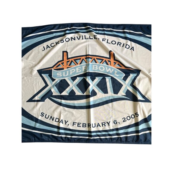 Super Bowl XXXIX Flag NFL WinCraft Sports 57"x 34" Jacksonville February 6 2005 - Picture 2 of 5